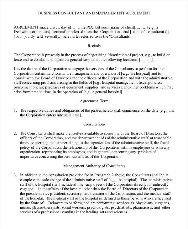 Free 14 Management Agreement Templates In Pdf Ms Word Google Docs Pages