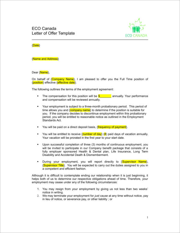 Free What Is Included In A Job Offer Letter With Samples Guides And Tips