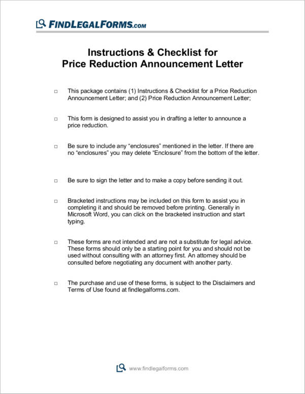 Free 5 Announcement Of Price Reduction Samples Templates In Pdf Ms Word