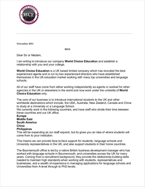 Free 7 Introduction Letter To Clients Samples And Templates In Pdf