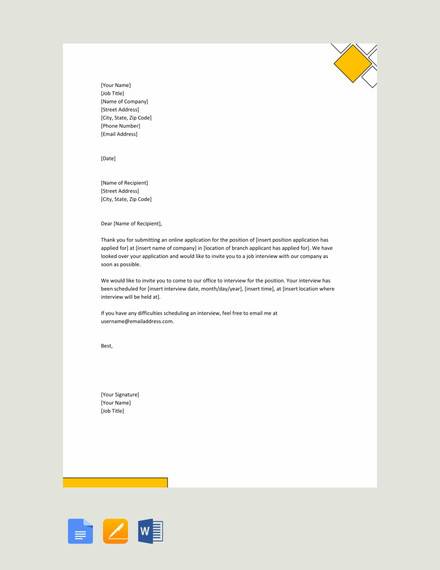 Template Invitation Job Interview