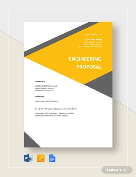 Free 7 Engineering Proposal Templates In Ms Word Pdf Pages Google Docs