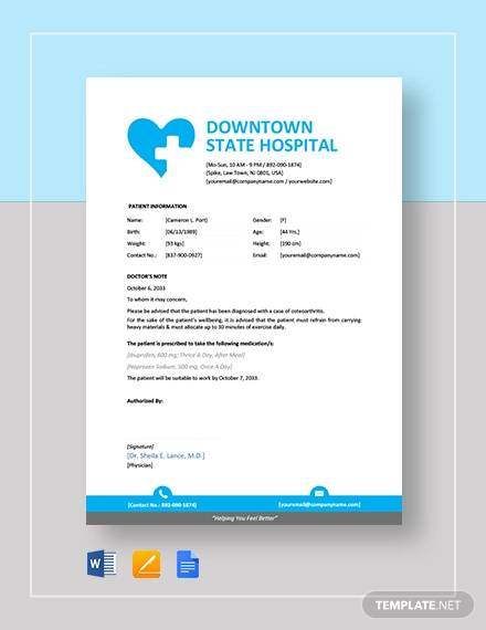 free 17 sample doctors note templates in pdf ms word google docs pages