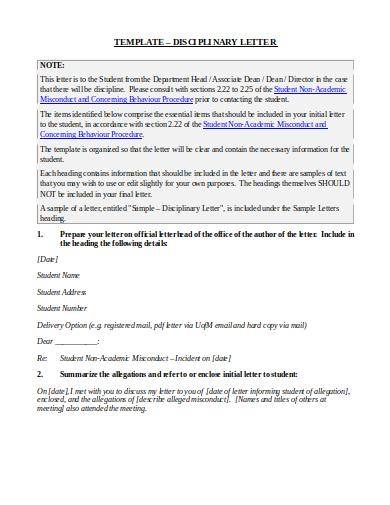 Free 9 Warning Letter For Bad Behavior Samples In Pdf Ms Word