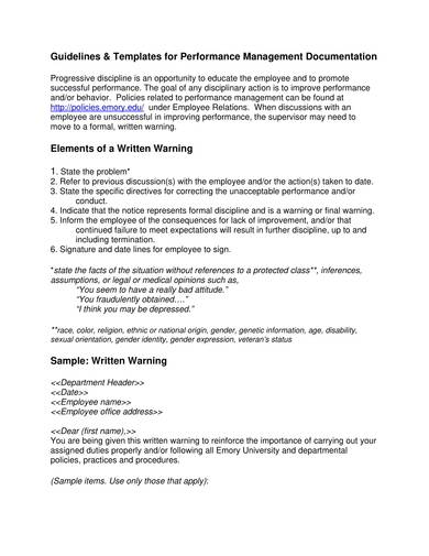 Free 9 Warning Letter For Bad Behavior Samples In Pdf Ms Word