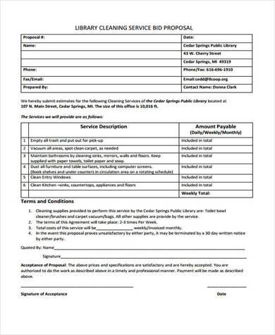Free 9 Cleaning Service Proposal Samples In Pdf Ms Word