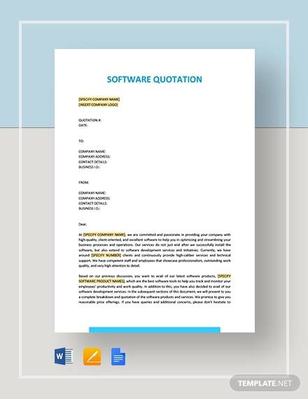 Free 16 Software Quotation Samples In Pdf Ms Word