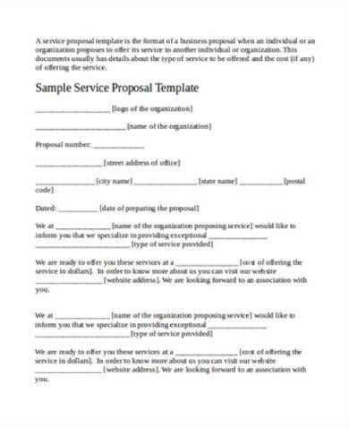 Free 15 Service Proposal Samples In Ms Word Pdf
