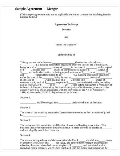 Free 10 Merger Agreement Samples In Ms Word Pages Google Docs Pdf