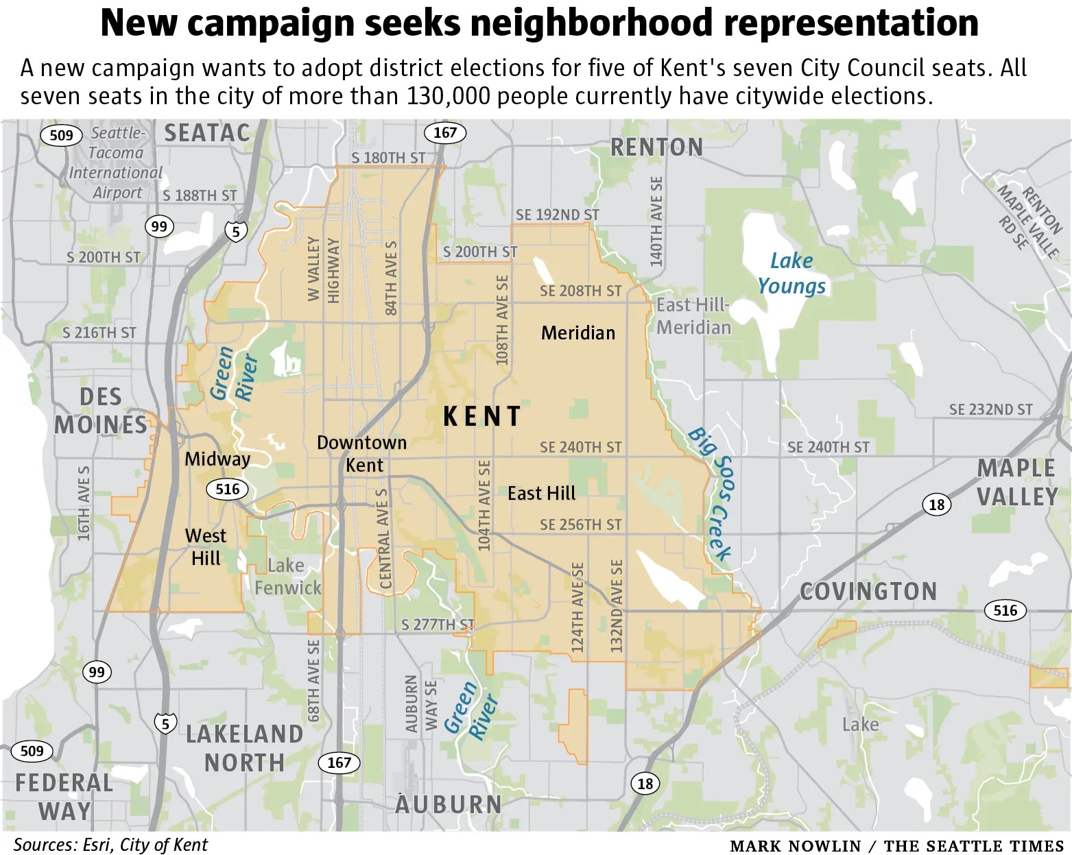 Should Kent Adopt City Council Districts That S Aim Of New Campaign Kent Map 