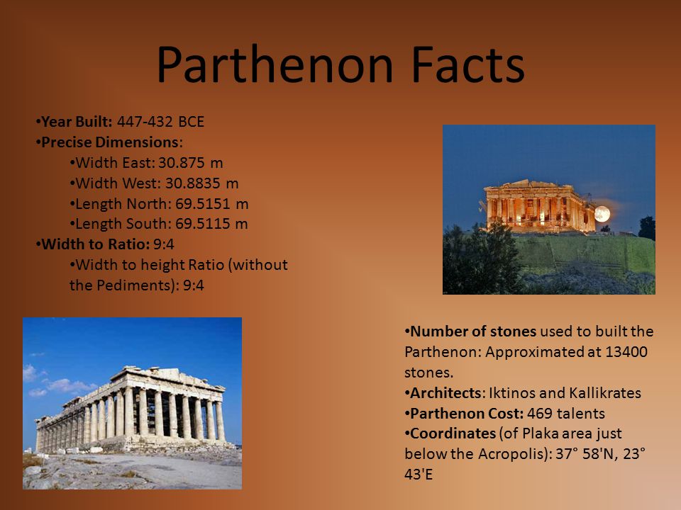 Mar 24, 2017 · athens & cult. The Parthenon Work Began On The Parthenon In 447 Bc It Symbolizes The Power And Influence Of The Athenian Politician Perikles Who Championed Its Construction Ppt Download