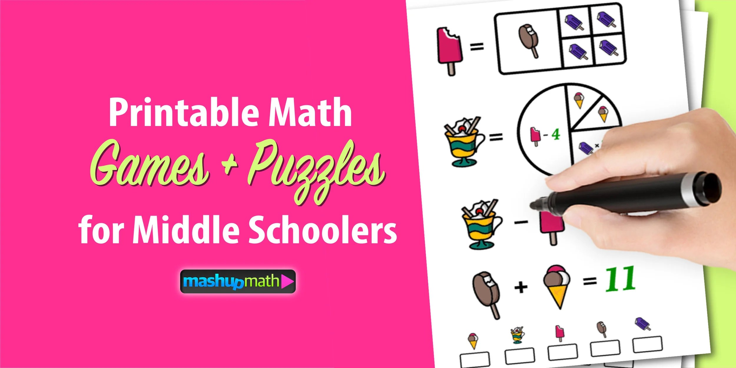 Playing them will help your tween work on mental math skills, maths facts, spatial reasoning, … Can Your Middle Schoolers Solve These Math Puzzles Mashup Math