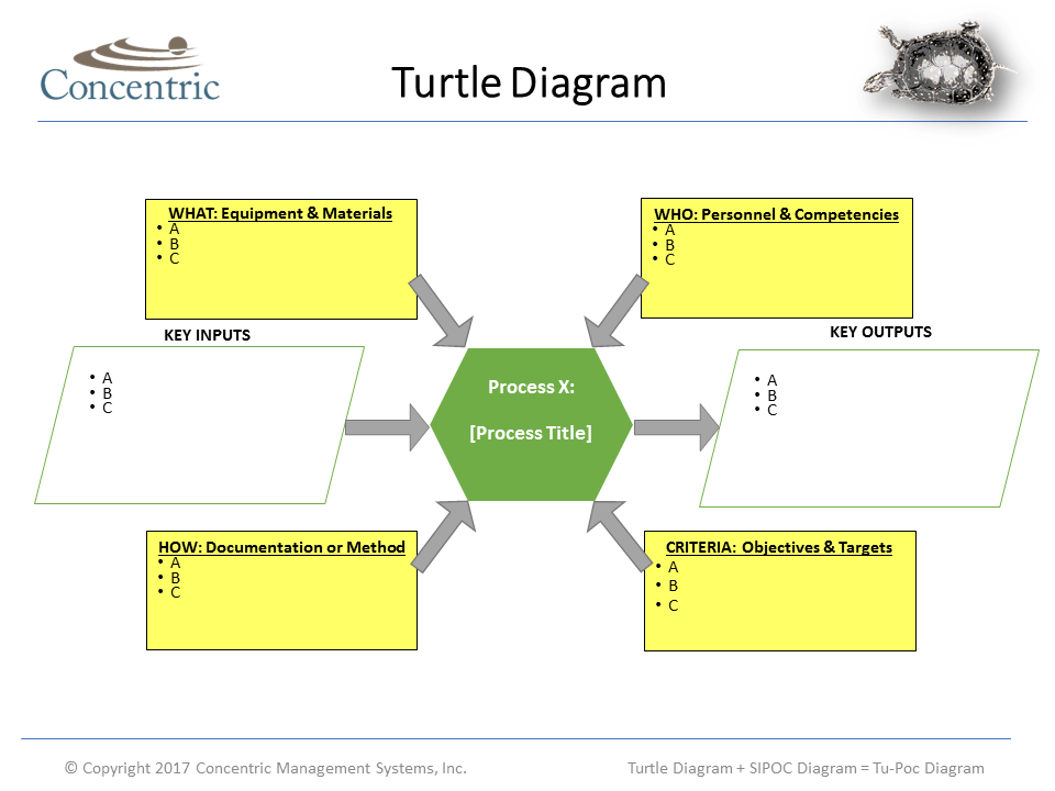 Turtle diagram template in ppt
