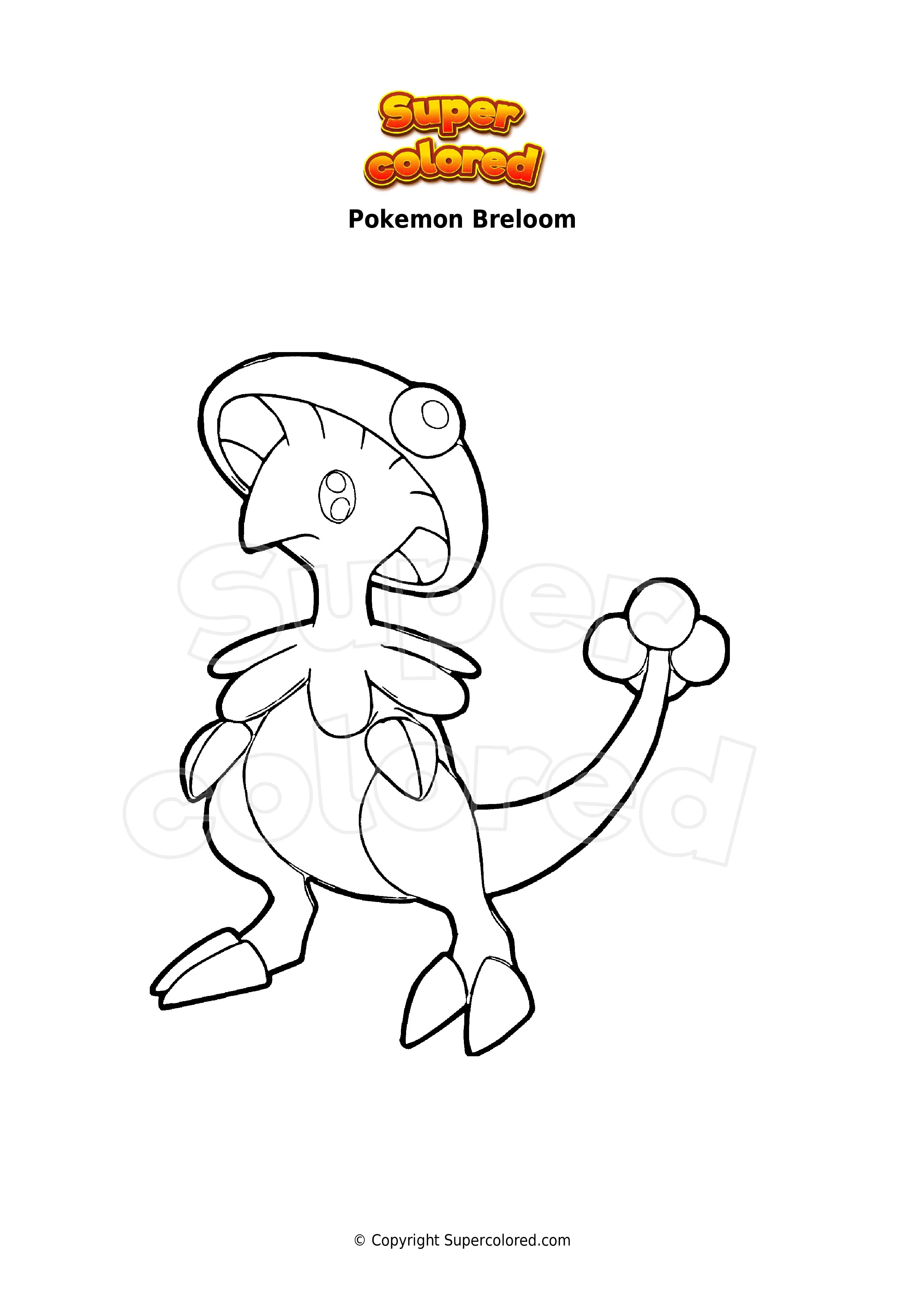 Free Printable Coloring Page Breloom Free Printable and Coloring Page
