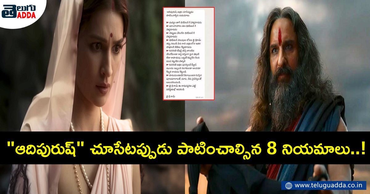rules to be followed while watching adipurush
