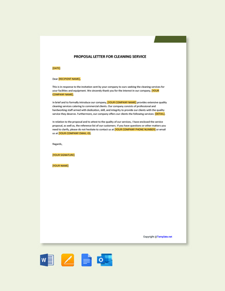 Free Proposal Letter For Cleaning Services Template Word Google Docs Apple Pages L Outlook
