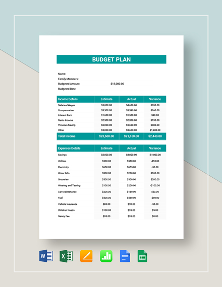 23 Budget Plan Templates Sample Example Google Docs Word Apple Pages Format Download Free Premium Templates