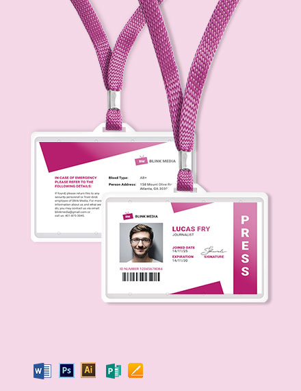 Download 7 Press Id Card Templates Word Doc Psd Apple Pages Publisher Illustratror Template Net