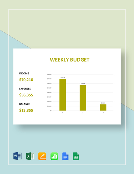 13 Weekly Budget Templates Free Sample Example Format Download Free Premium Templates