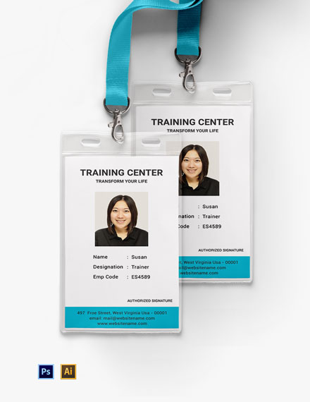 Free Training Center Id Card Template Download 1 Identity Cards In Adobe Photoshop Illustrator