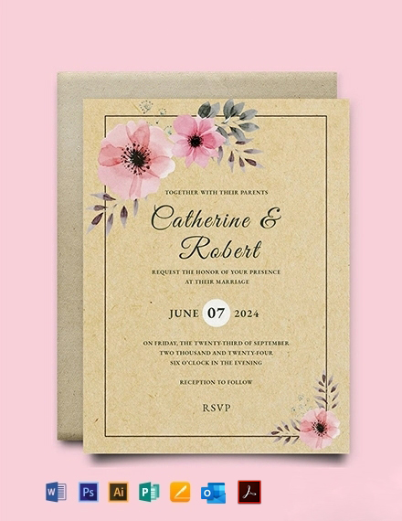 Free Rustic Wedding Invitation Template Word Doc Psd Indesign Apple Mac Pages Publisher