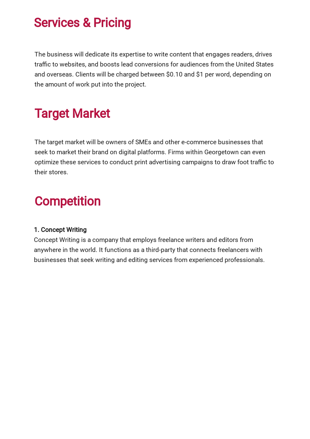 Using a free resume template in microsoft word will save you hours creating a resume from scratch and many of them provide. Freelance Writing Business Plan Template Free PDF - Google Docs, Word | Template.net