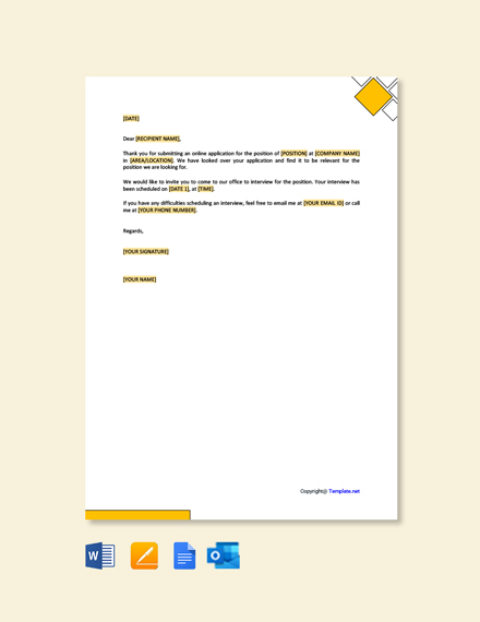 Free Job Interview Invitation Letter Template Word Doc Google Docs Apple Mac Pages Outlook