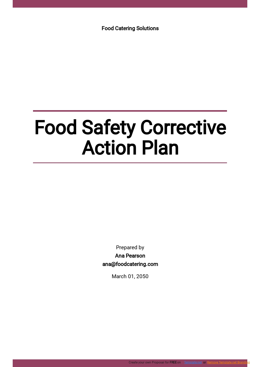 Safety corrective action plan template