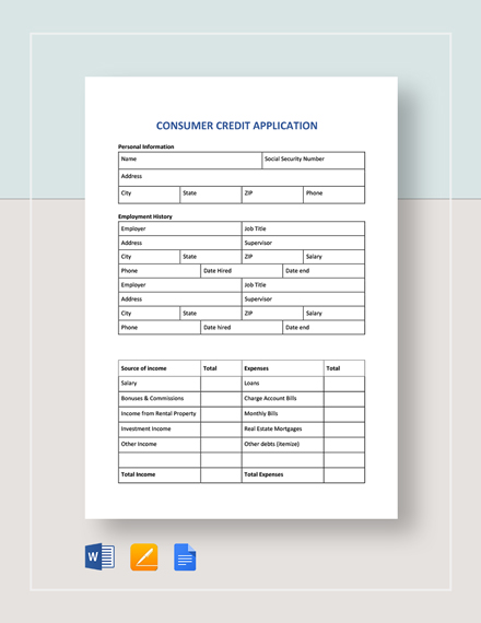 Credit Application Template 33 Examples In Pdf Word Google Docs Apple Pages Free Premium Templates