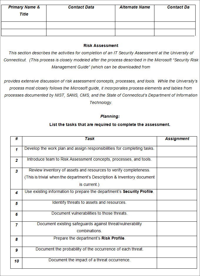 Risk Analysis Template 7 Word Pdf Documents Download Free Premium Templates