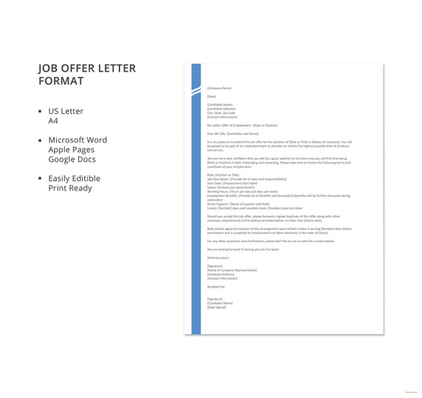 75 Offer Letter Templates Pdf Doc Free Premium Templates
