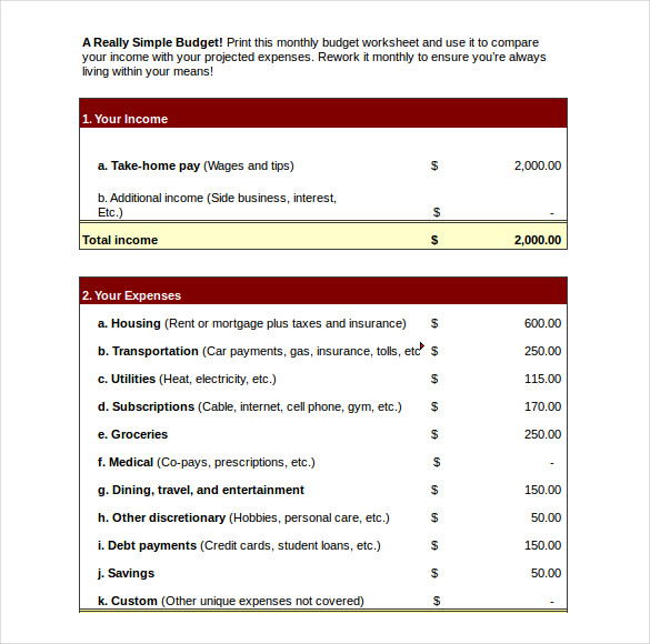 13 Weekly Budget Templates Free Sample Example Format Download Free Premium Templates
