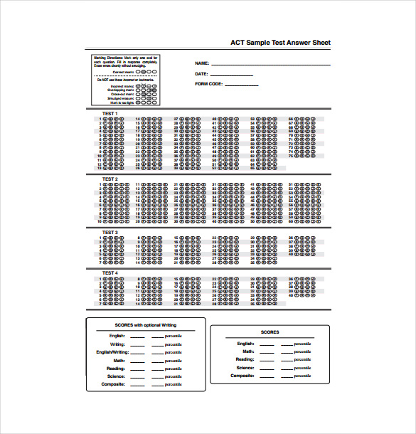 10 Printable Answer Sheet Templates Samples Examples 10 Printable Answer Sheet Templates Samples Examples
