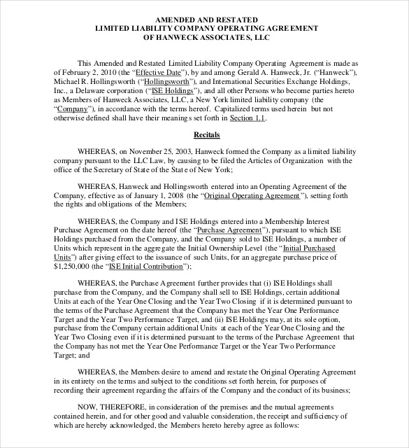 Operating Agreement Template 12 Free Word Pdf Document Download Free Premium Templates