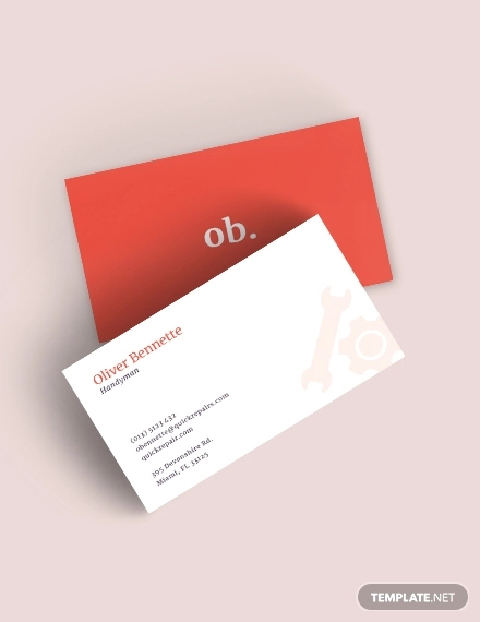 6 Best Handyman Business Cards In Psd Word Apple Pages Eps Vector Free Premium Templates