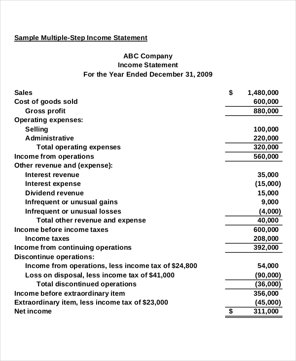 For example annual statements use revenues and expenses&nbsp;. Income Statement Template 14 Free Excel Pdf Word Documents Download Free Premium Templates