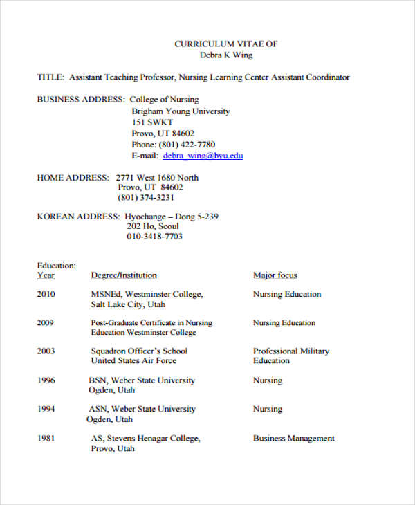 Professionally designed resumes, like the ones here at kukook, are optimized to capture the attention of prospective employers. 10+ Sample Teaching Curriculum Vitae Templates - PDF, DOC | Free & Premium Templates