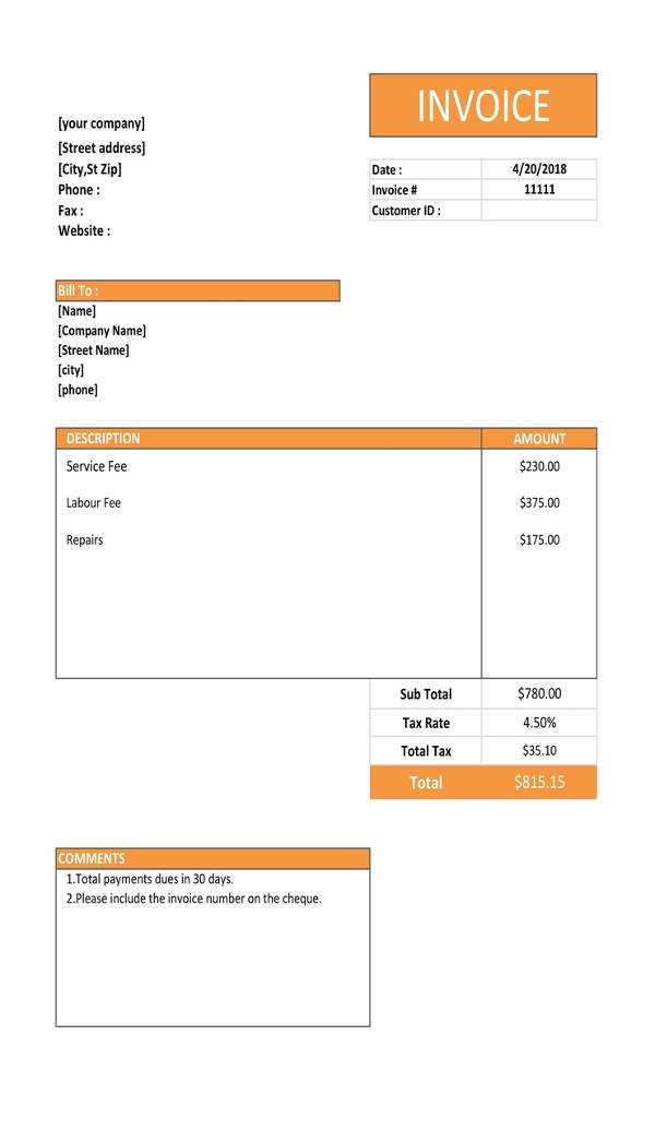 43 free invoice templates free premium templates