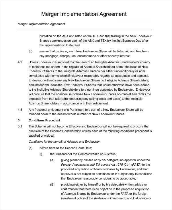 Merger Agreement Templates 10 Free Word Pdf Format Download Free Premium Templates