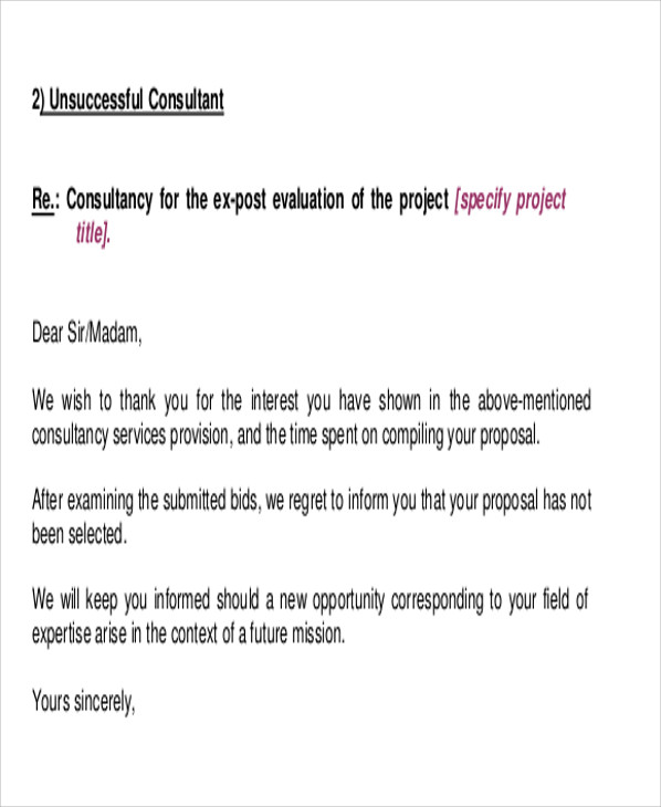 It shows your thoughtfulness and is another opportunity to promote yourself. 9+ Rejection Thank You Letter - Free Sample, Example format Download | Free & Premium Templates