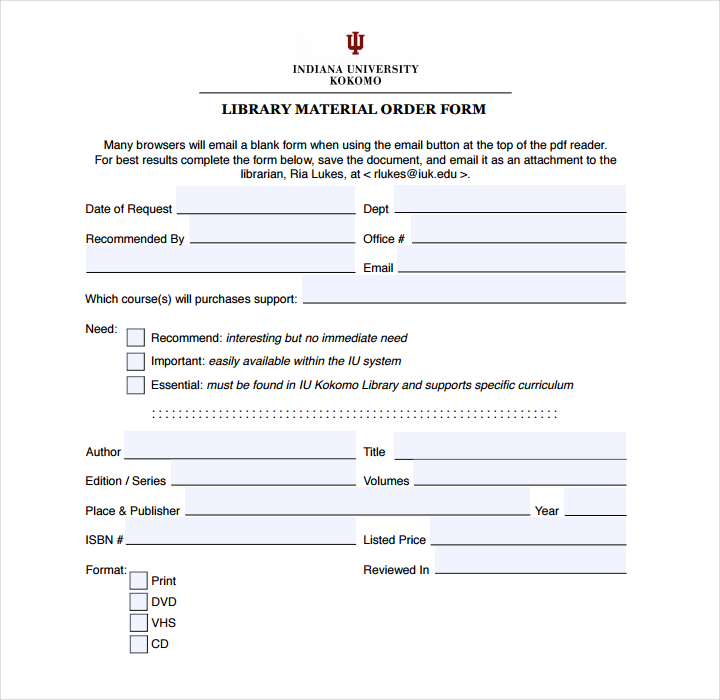 9 Material Order Form Templates Free Pdf Word Format Download Free Premium Templates
