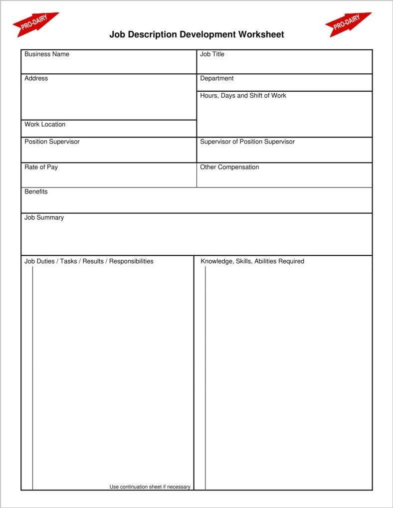 1 job requirements worksheet templates pdf word free premium