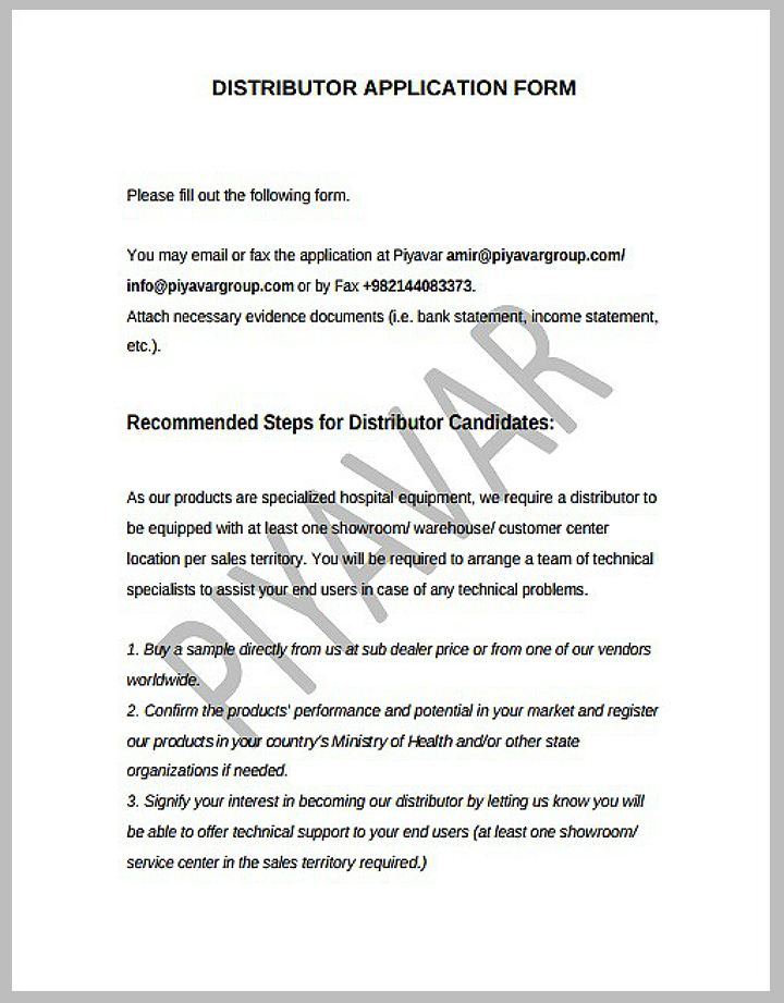 9 Distributor Application Form Templates Pdf Free Premium Templates