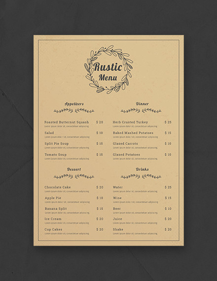 23 Free Menu Templates In Pdf Ms Word Excel Psd Ai Publisher Pages Free Premium Templates