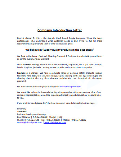 7 Company Introduction Letter Templates In Google Docs Word Pages Pdf Free Premium Templates