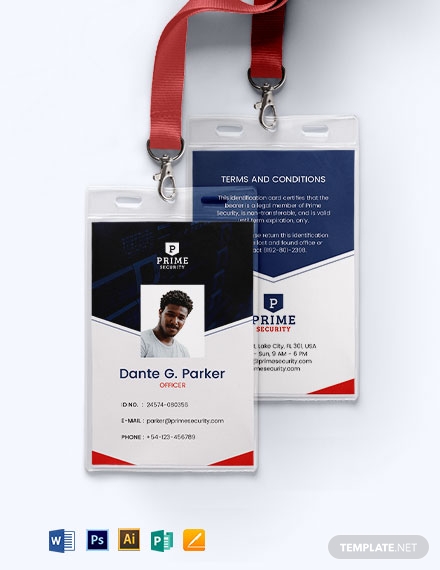 They promote worker accountability, reinforce your brand and are especially helpful for customer service purposes. 9 Security Id Card Templates Illustrator Ms Word Pages Photoshop Publisher Free Premium Templates