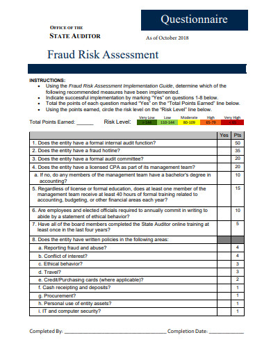 10+ fraud risk assessment templates in pdf
