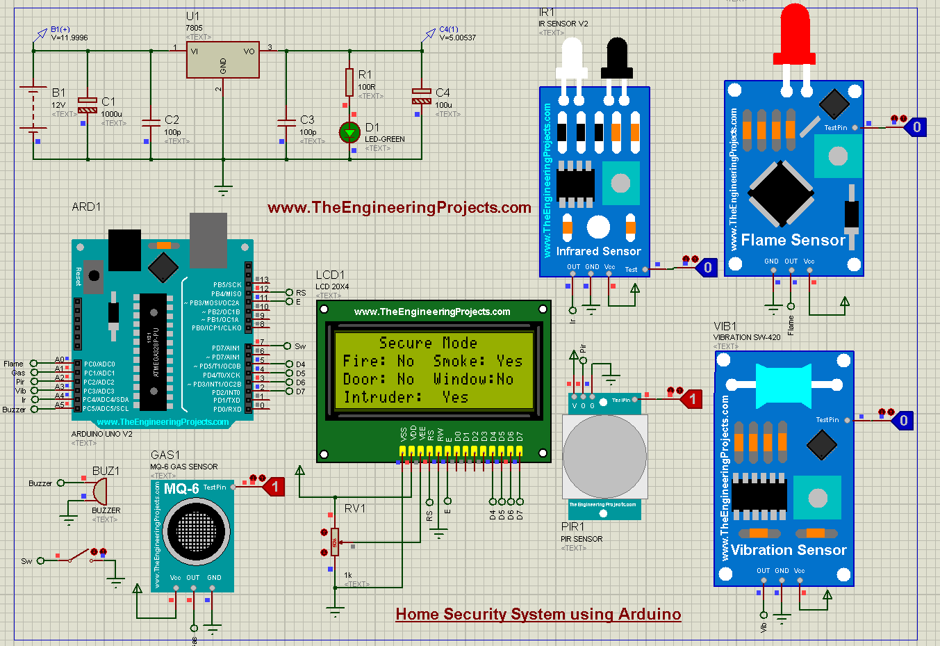 Circuit Diagram Of Electronic Eye Controlled Security System
