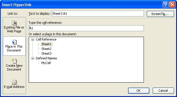 Say no to the rest. Tying a Hyperlink to a Specific Cell (Microsoft Excel)