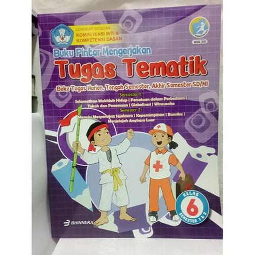 buku siswa yang digunakan sebagai sumber belajar di kelas 6 merupakan buku tematik terpadu kurikulum 2013 k13 revisi 2018. Jual Buku Sd Kelas 6 Buku Pintar Mengerjakan Tugas Tematik Semester 1 Dan 2 Jakarta Utara Jaemanhutasoit Tokopedia